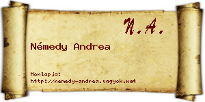 Némedy Andrea névjegykártya